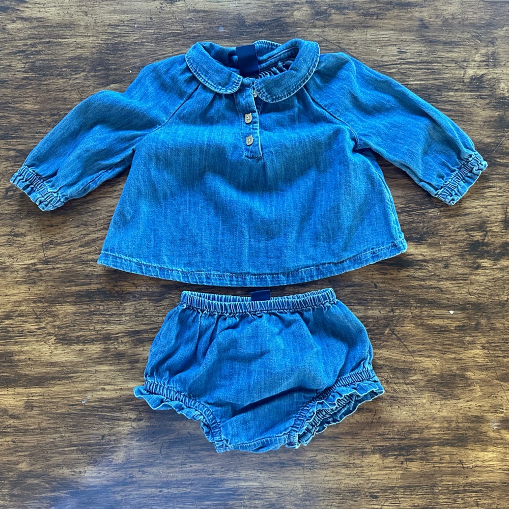 GAP Baby Denim Top and Bloomers